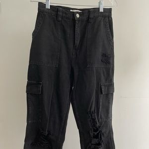 Black cargo jeans